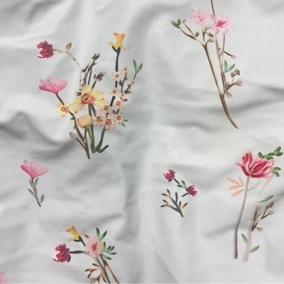 ✨ Jane Flirty Pastel Blue Scalloped Double Lined Vintage Floral One Piece Sz S - Picture 7 of 9